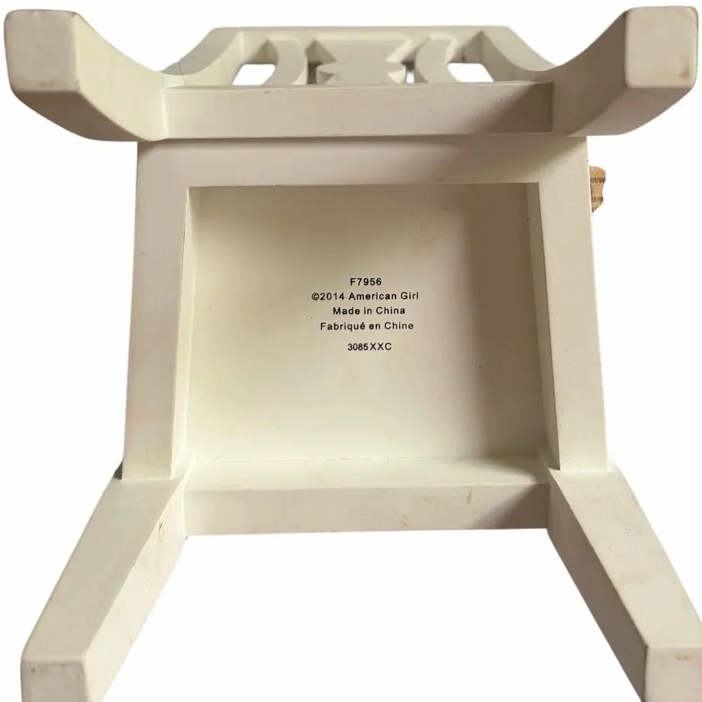 American Girl Furniture Padded Dining Room Doll Chair White Wood 2014 Retired